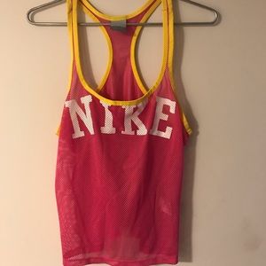 Nike mesh hot pink racer back tank sz M